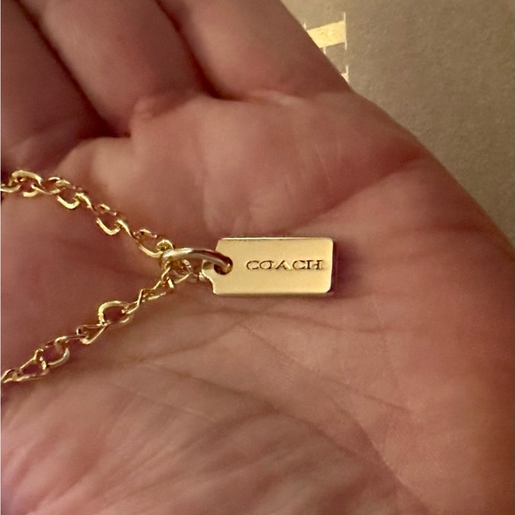 Coach Gold Hang Tag Pendant 18k/.925 Chunky Style Necklace - Picture 6 of 6